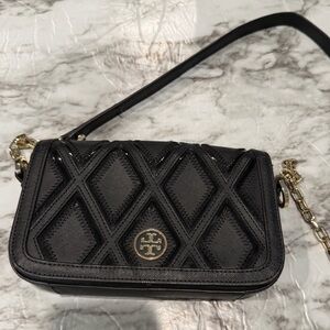 Tory Burch Patch Work Robinson Chain Shoulder Bag Black
